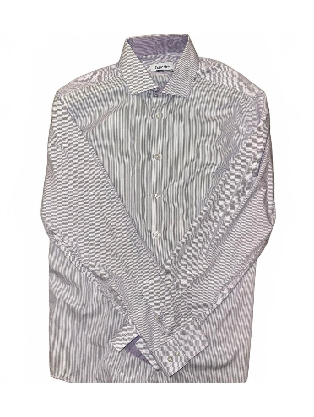 Men’s Calvin Klein slim fit purple striped shirt size medium